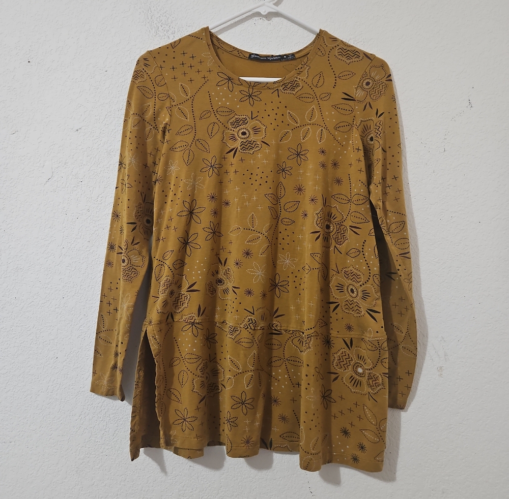 Gudrun Sjödén NUU Lyocell Leaf Printed Tunic Top